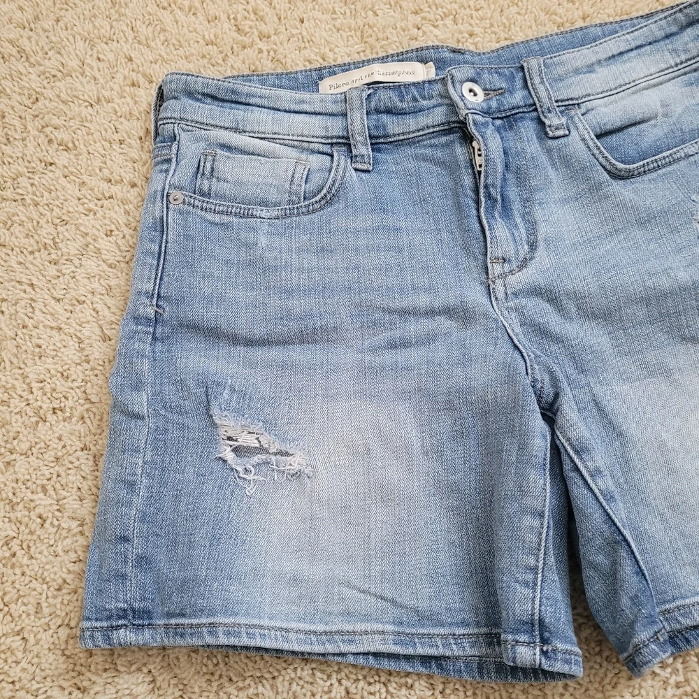 Pilcro and the Letterpress Lightwash Blue Denim Shorts